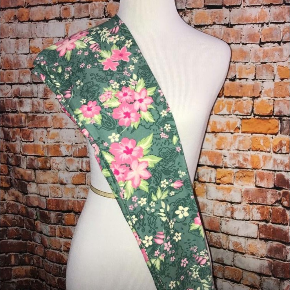 Lularoe OS Floral summer leggings nwt