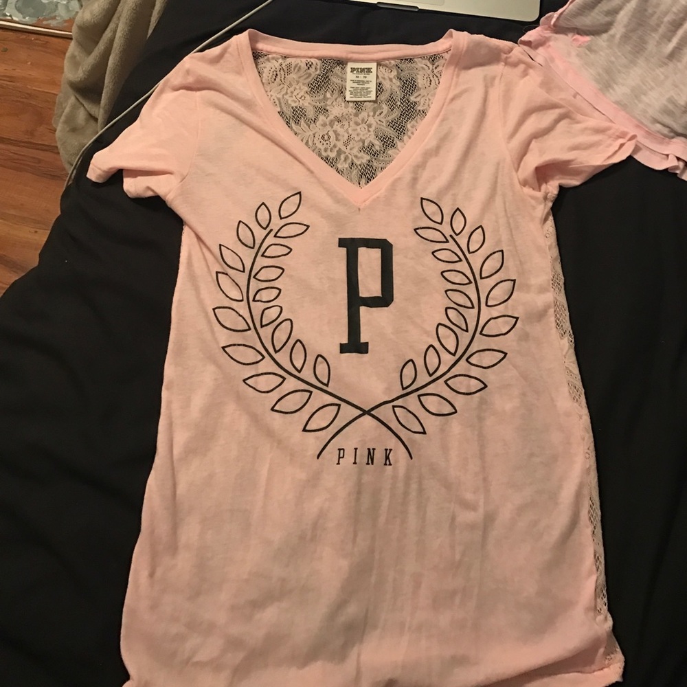 VS PINK lace back v neck