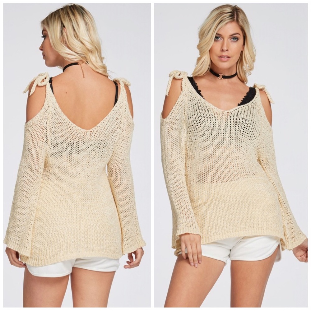 ⬆️Open Tied Shoulder Crochet Swing Top - Picture 4 of 8