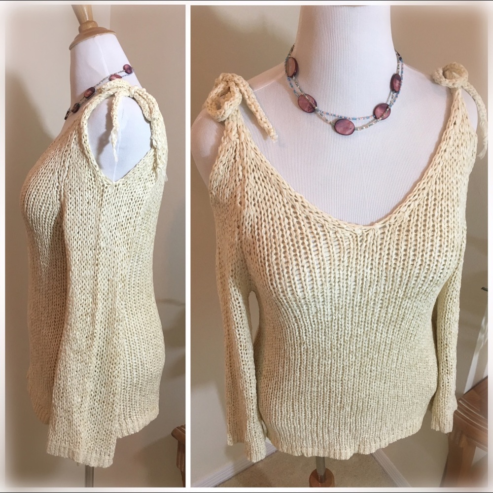 ⬆️Open Tied Shoulder Crochet Swing Top - Picture 3 of 8
