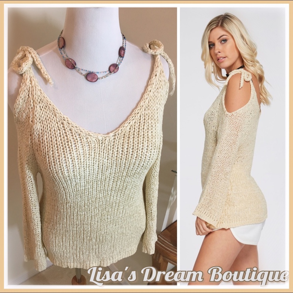 ⬆️Open Tied Shoulder Crochet Swing Top - Picture 2 of 8