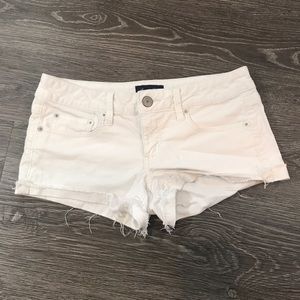 American Eagle Cut Off White Stretch Booty Shorts