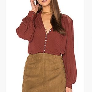 Free People Canyon Rose Button Down Blouse