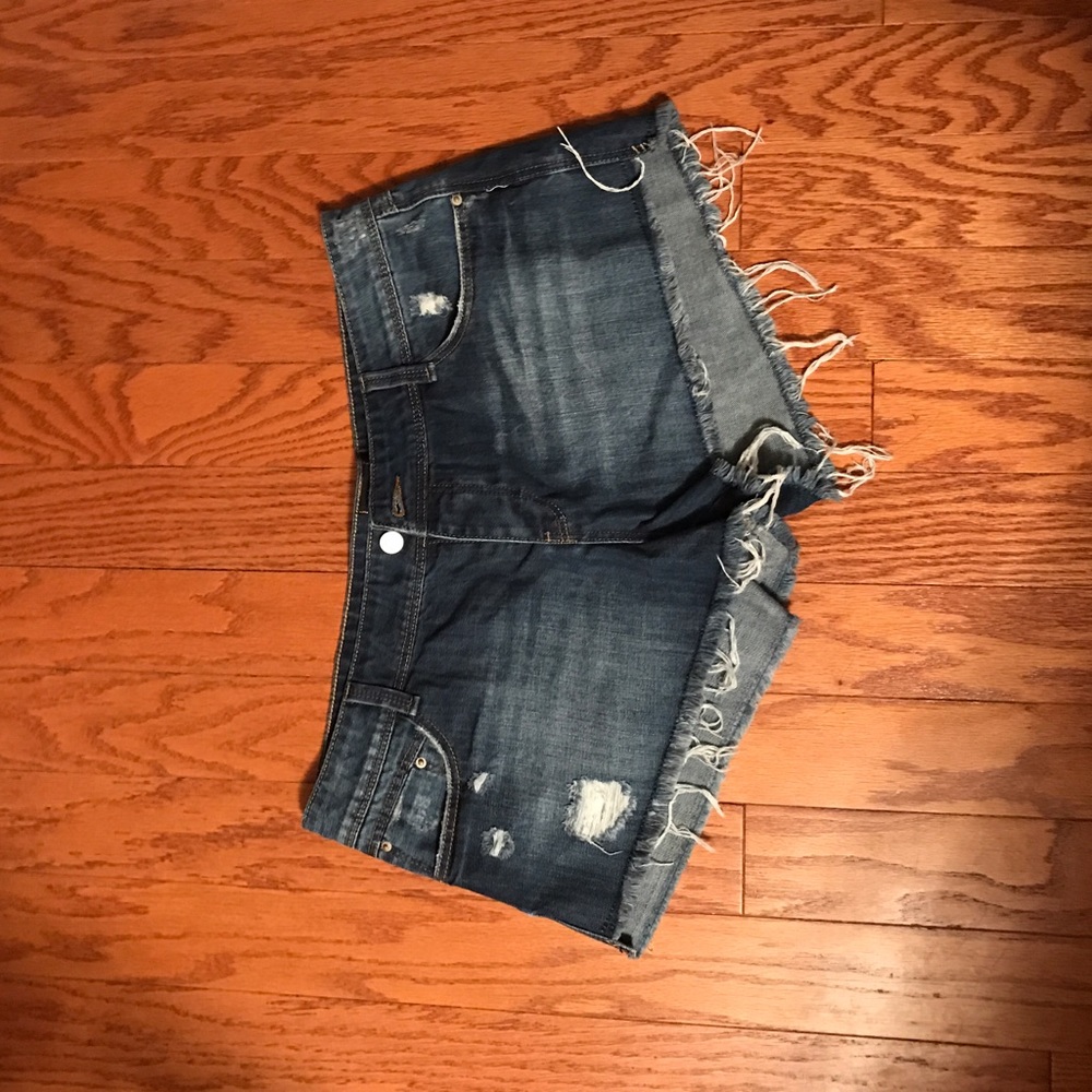 Distressed Denim Shorts