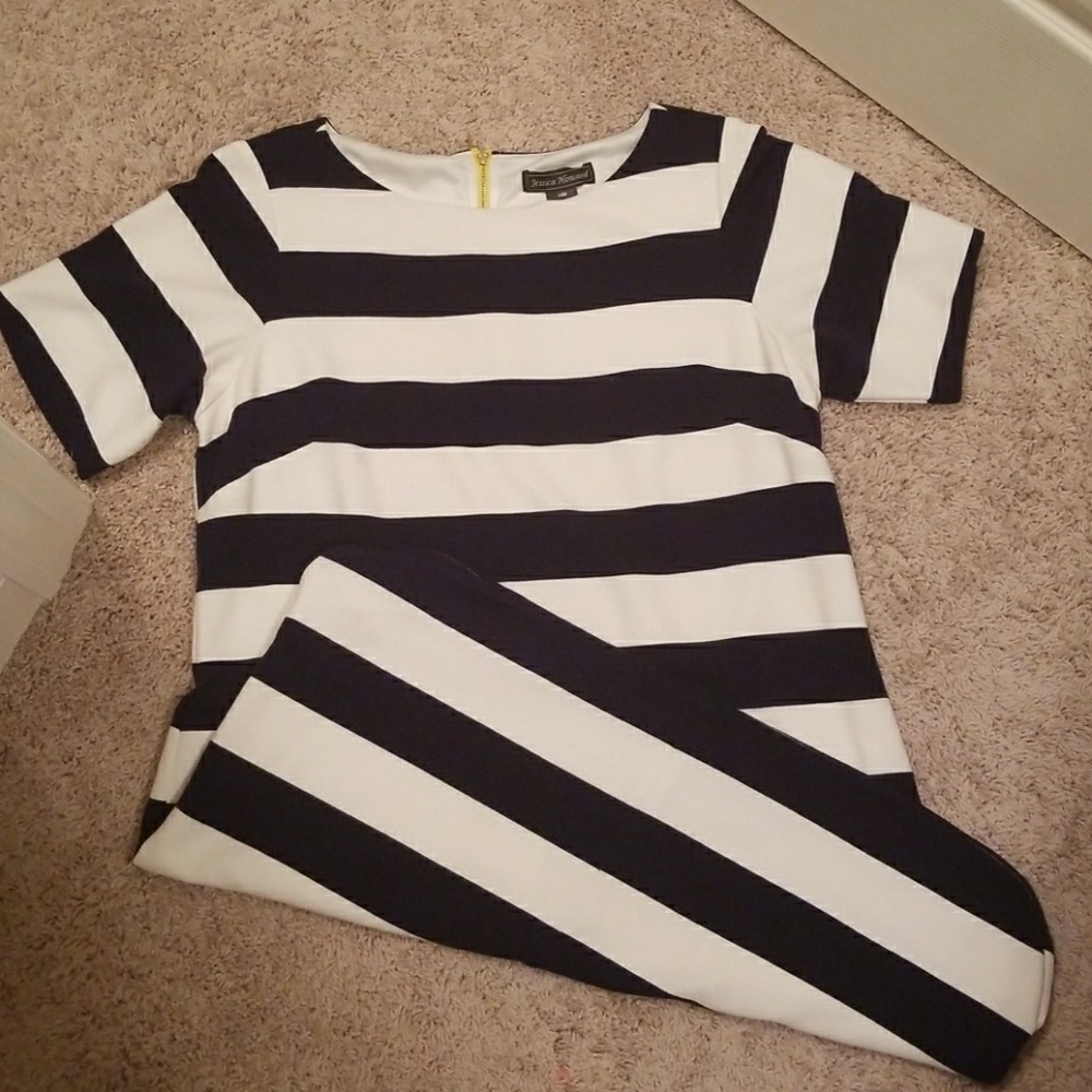 Navy and white striped Jessica Howard dress