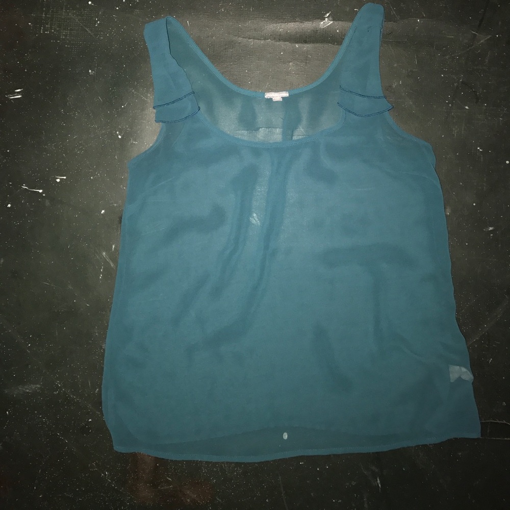 Blue sheer tank top