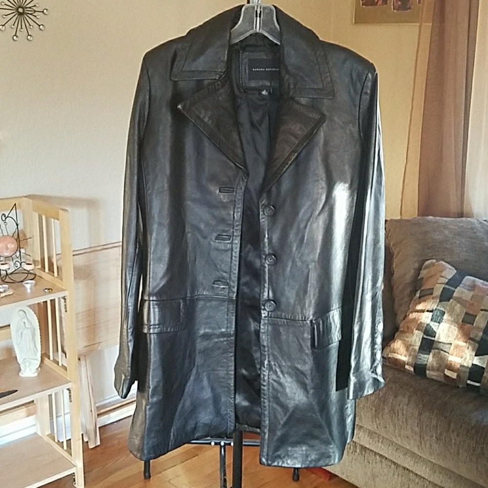 Black leather jacket