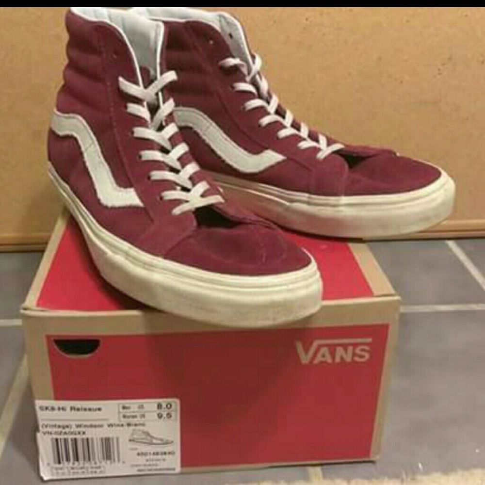 Burgandy Sk8 Hi Vans