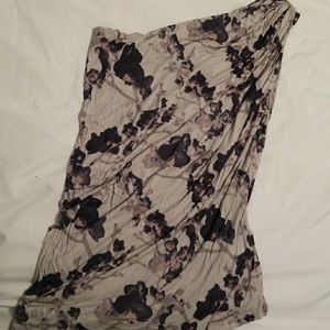 Women's flower print  one shoulder shirt