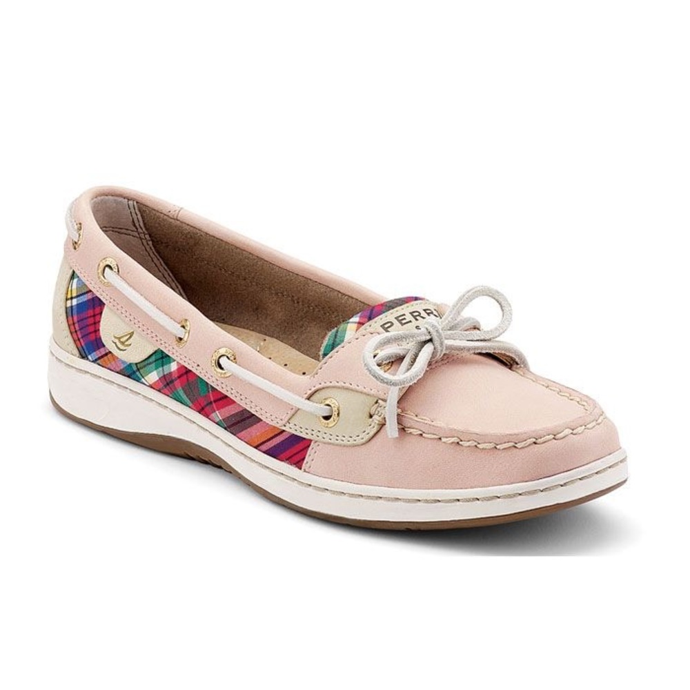 Light Pink Plaid Sperry Topsider Boat Shoes