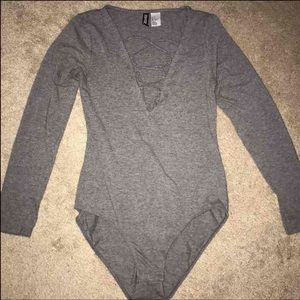 H&M lace up bodysuit S