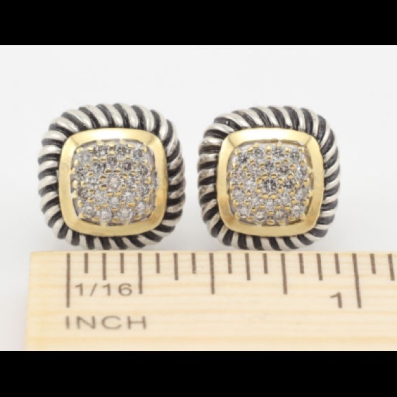 SALE: David Yurman Vintage Pave Albion Earrings - Picture 5 of 6