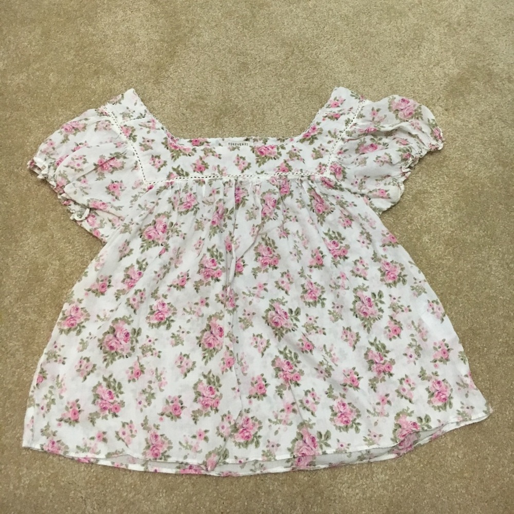 Floral Peasant Style Blouse