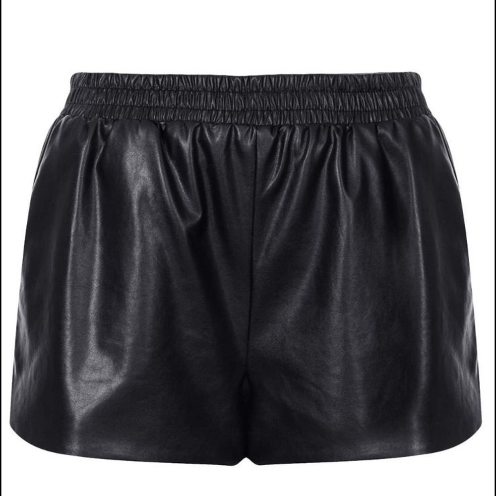 Topshop Faux Leather Black Shorts
