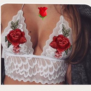 White bralette embroidered