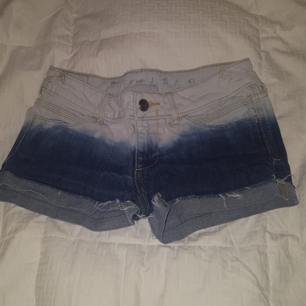 Ombre wash jean shorts