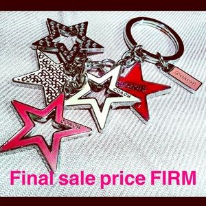 COACH COLORED STAR KEYCHAIN