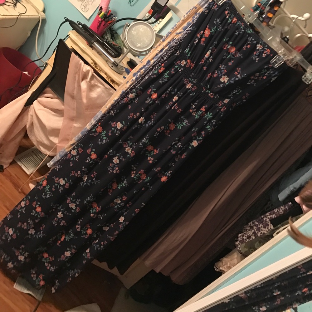 floral hollister strapless maxi dress