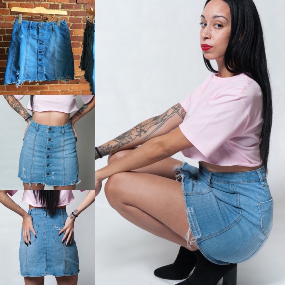 龙SUP JEAN SKIRT