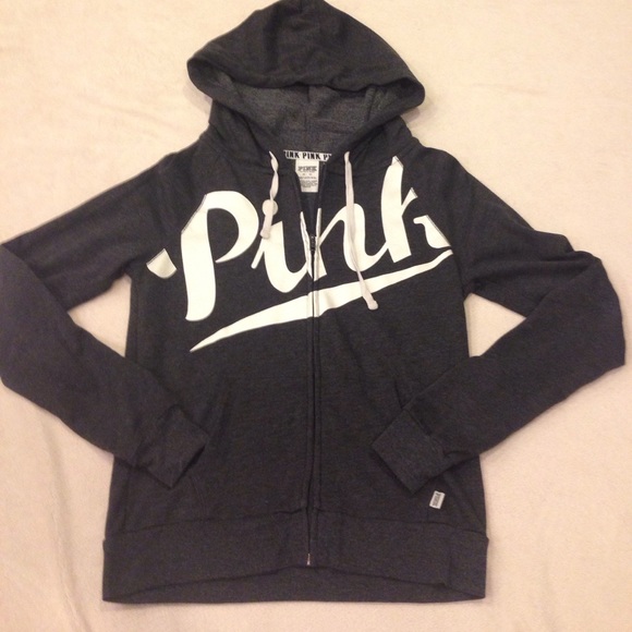 PINK Full-Zip Gray Jacket - Picture 1 of 2