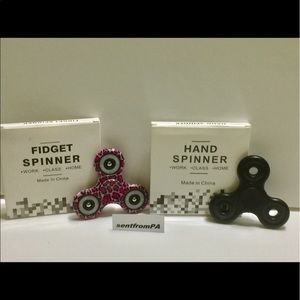 FIDGET SPINNERS 2 PACK Black & Multi Color NEW EDC