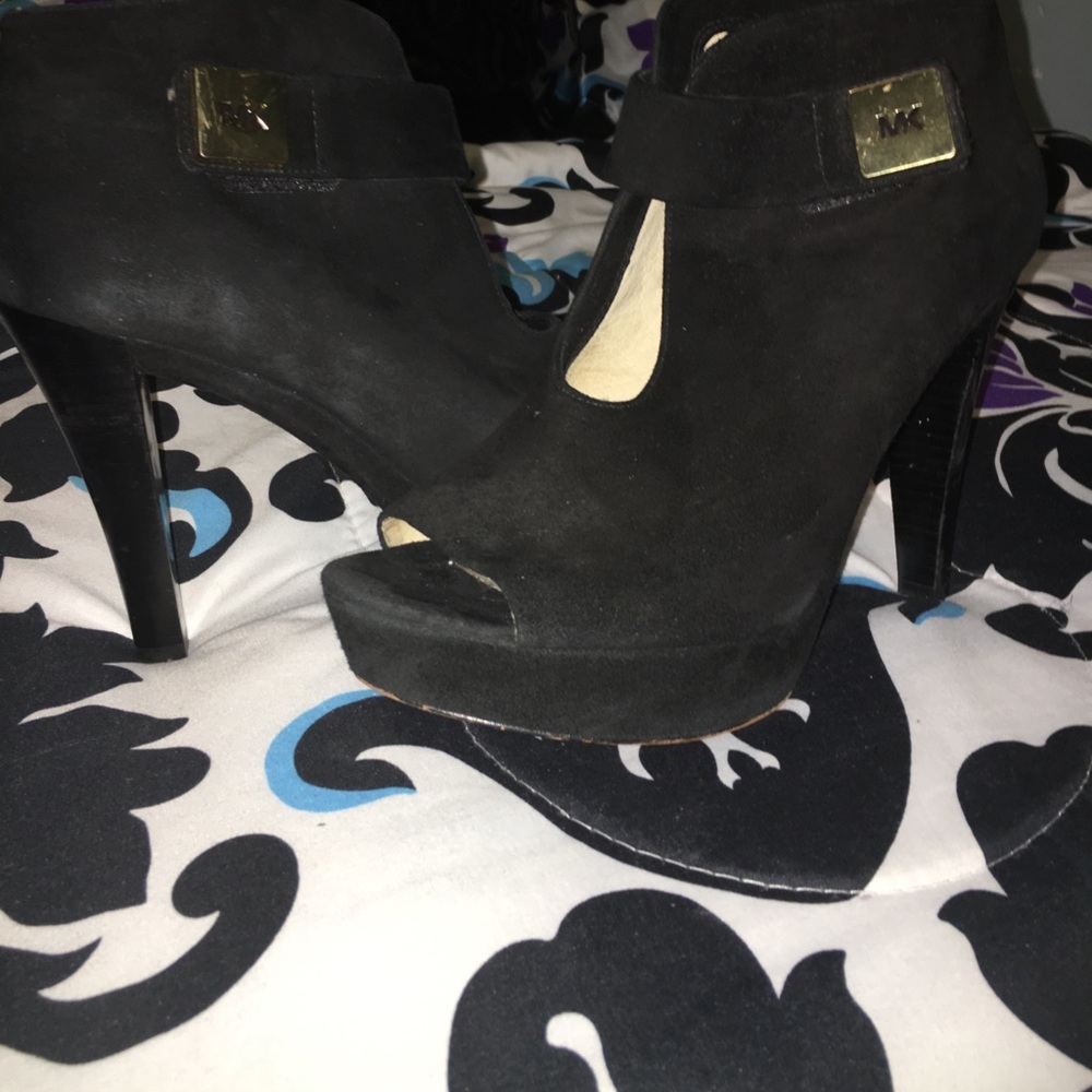Michael Kors all black suede high heels