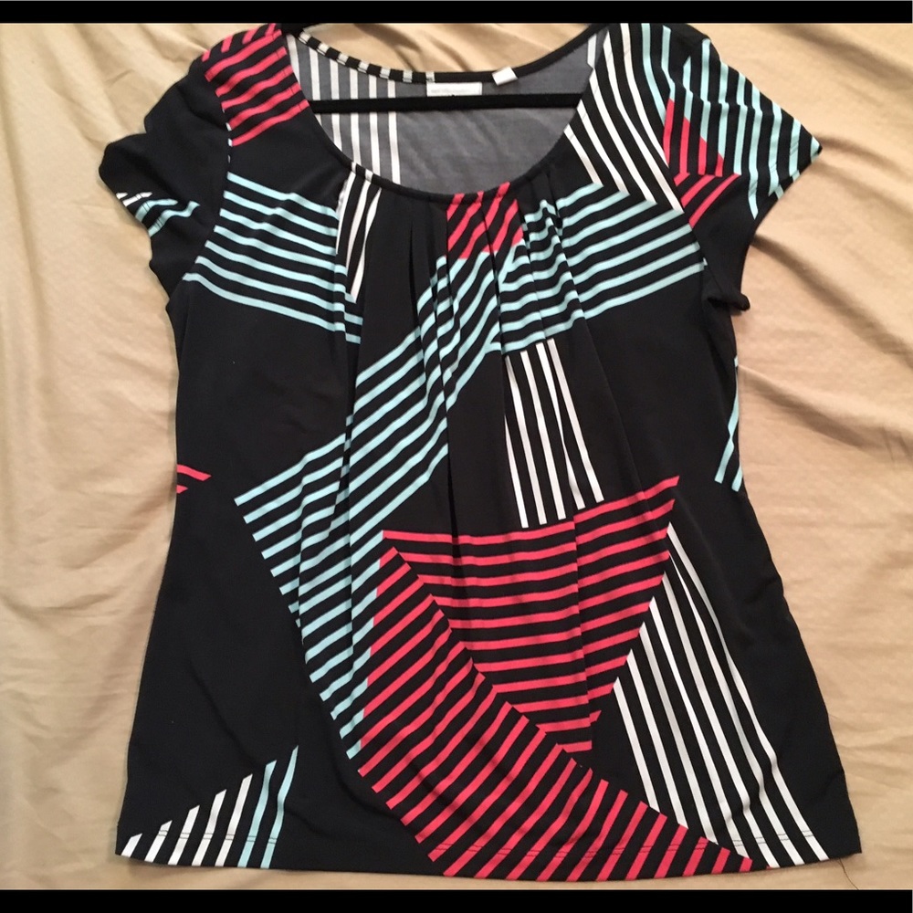 Black and multicolor blouse