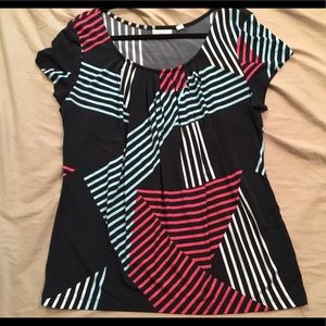 Black and multicolor blouse