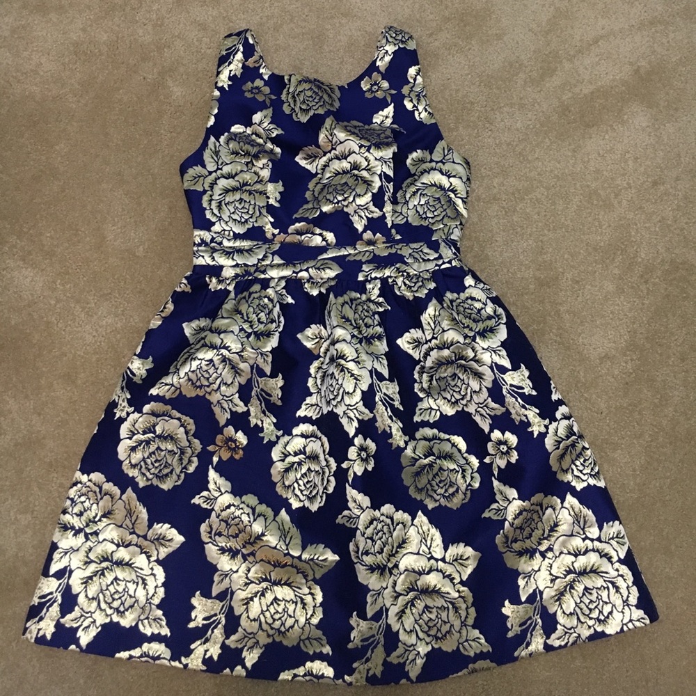 Blue and gold floral dress!