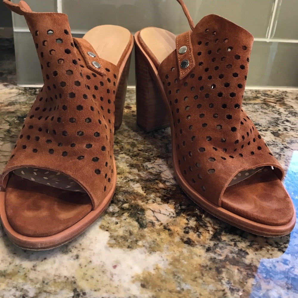 Rag and Bone Perforated Suede Slingback Booties