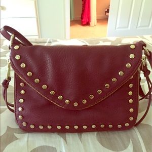 Burgundy Studded Purse