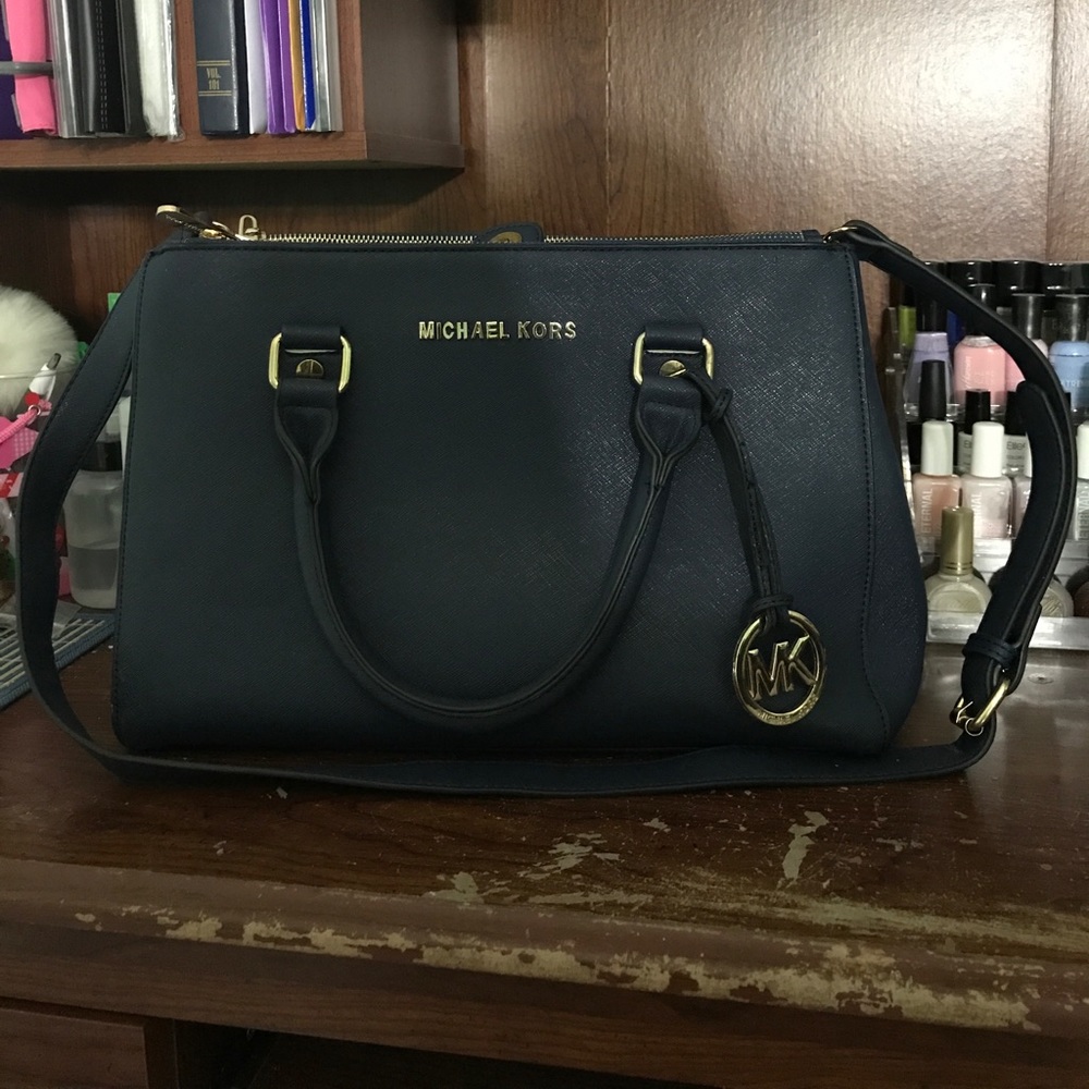 Navy Blue Michael Kors Sutton Handbag
