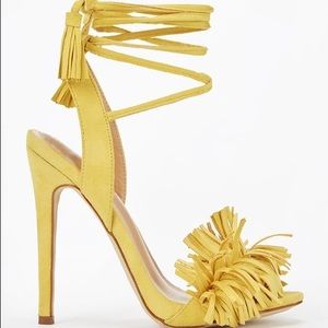 Faux Suede Fringe Stilettos