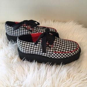 T.U.K. Gingham Creepers with Satin Laces