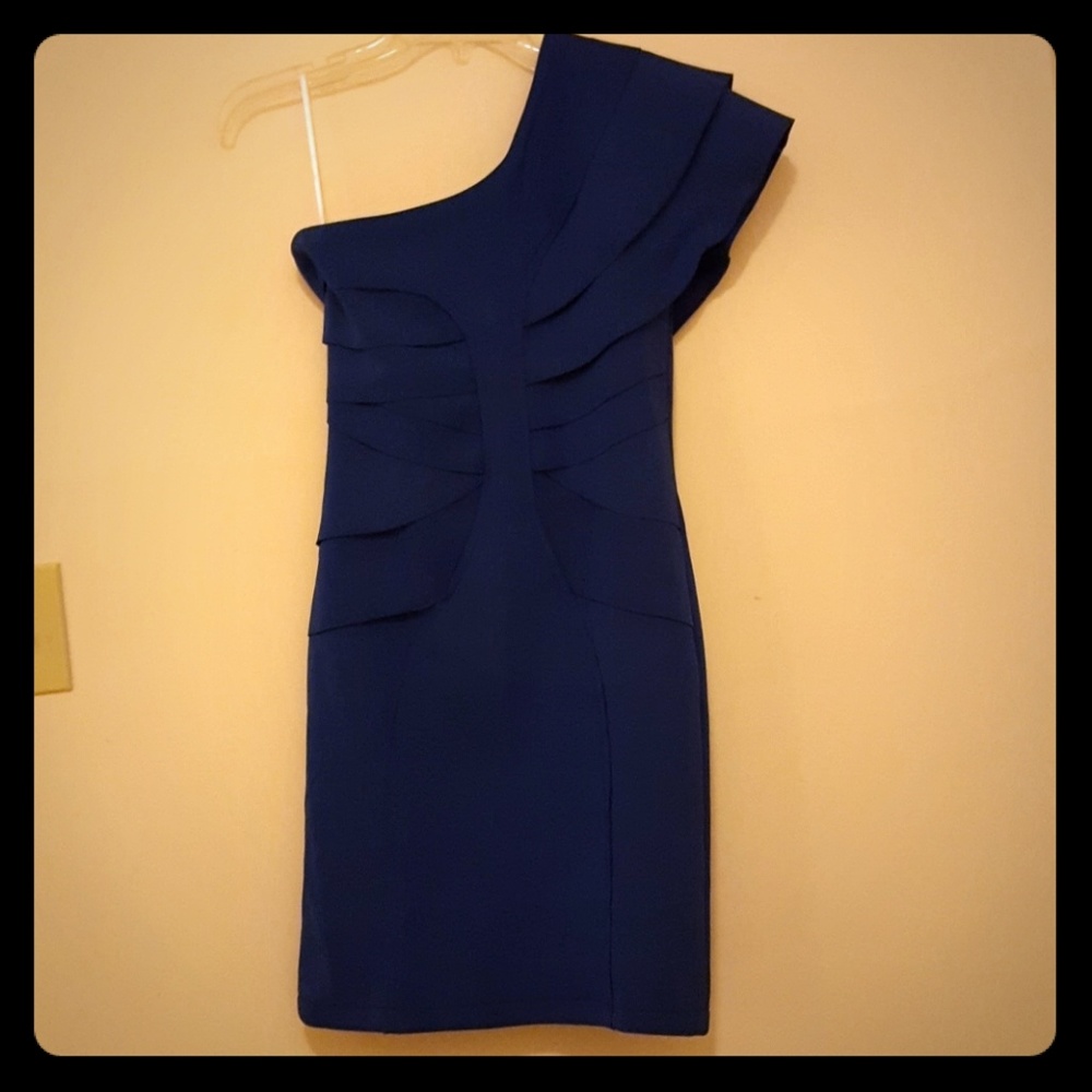Sexy Royal Blue One Shoulder Dress