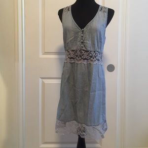 Light Denim Lace Dress