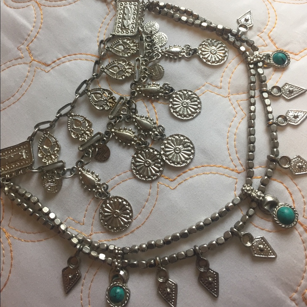 🌊Silver & Turquoise Statement Necklace🌊