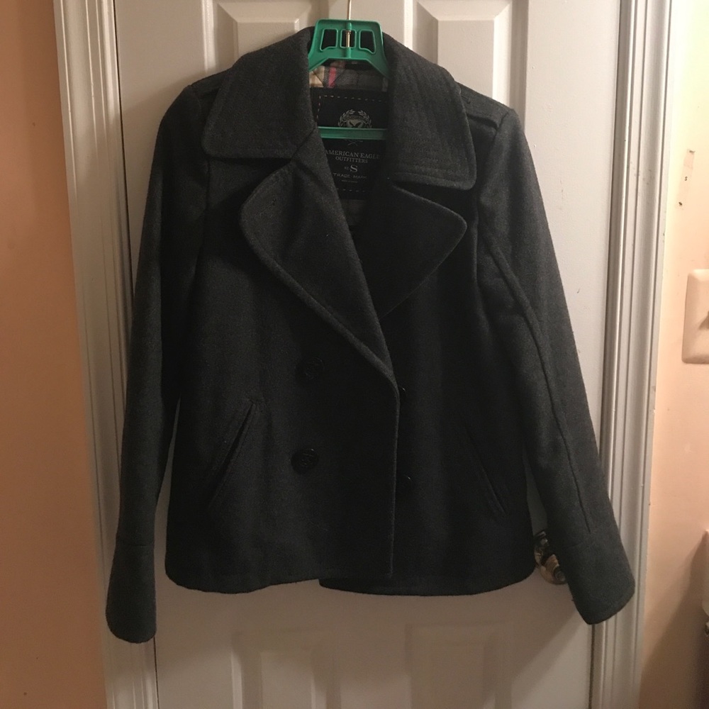 American eagle grey peacoat
