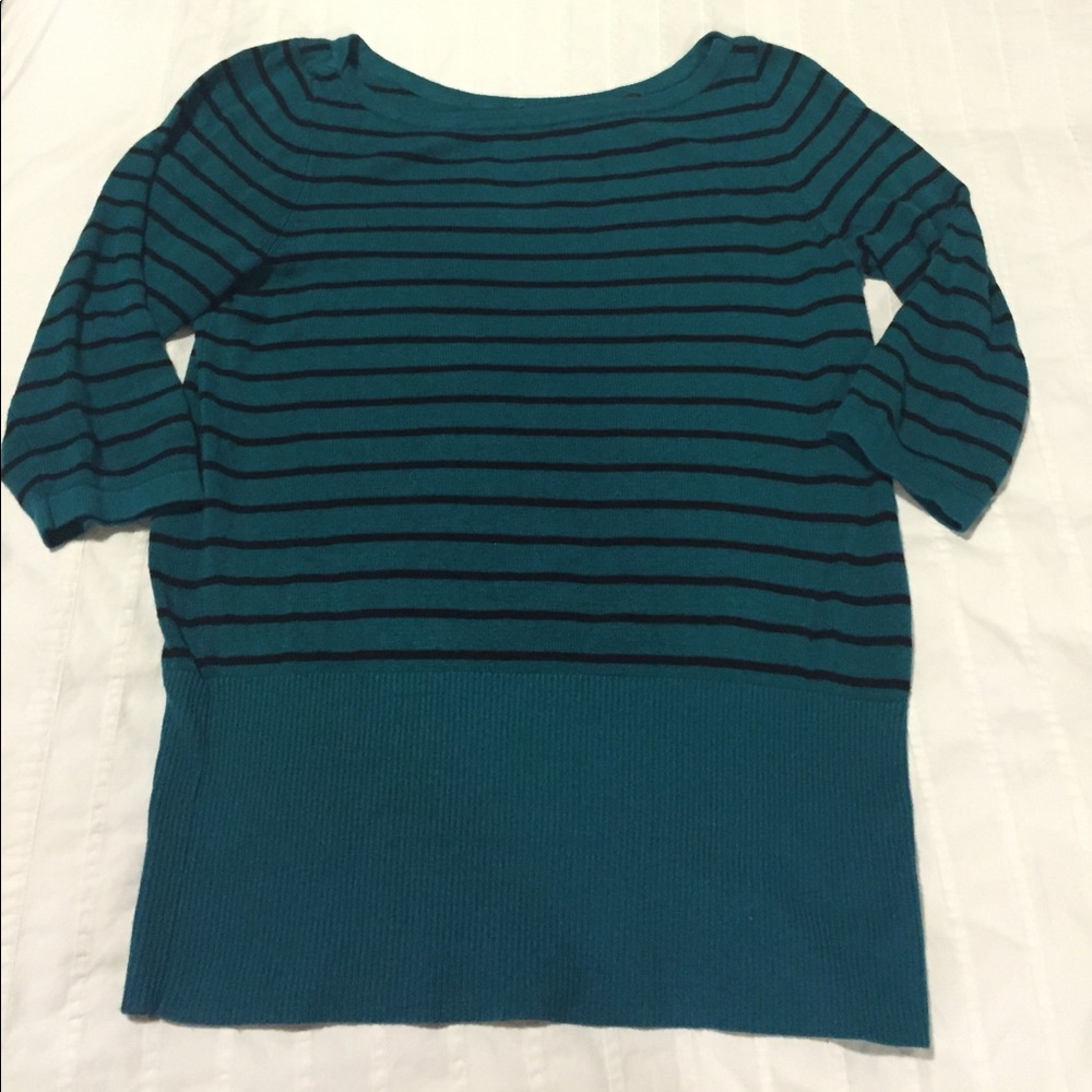 Teal/black stripe sweater