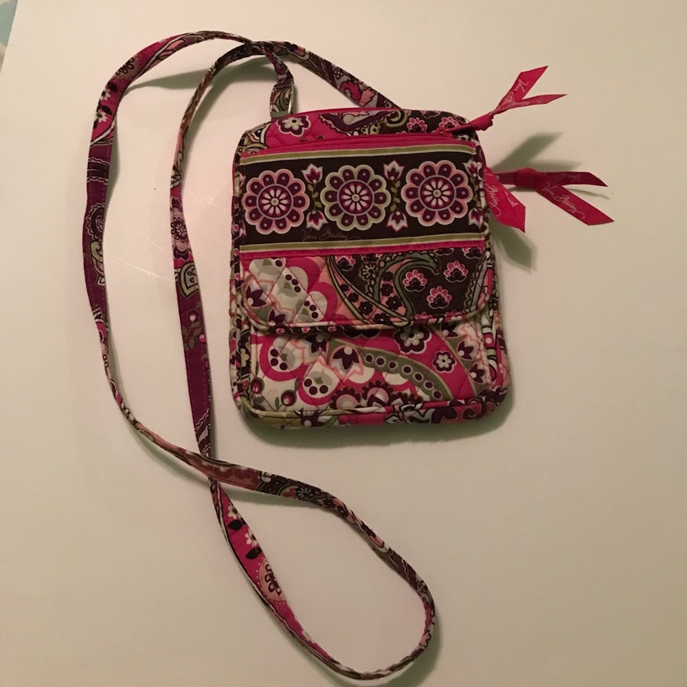 Vera Bradley multi-pocket cross-body purse.