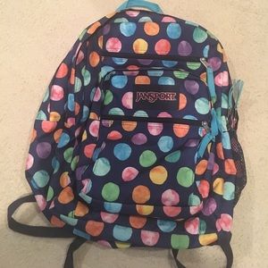 Jansport Big Student Backpack Blue/Multi Polka Dot
