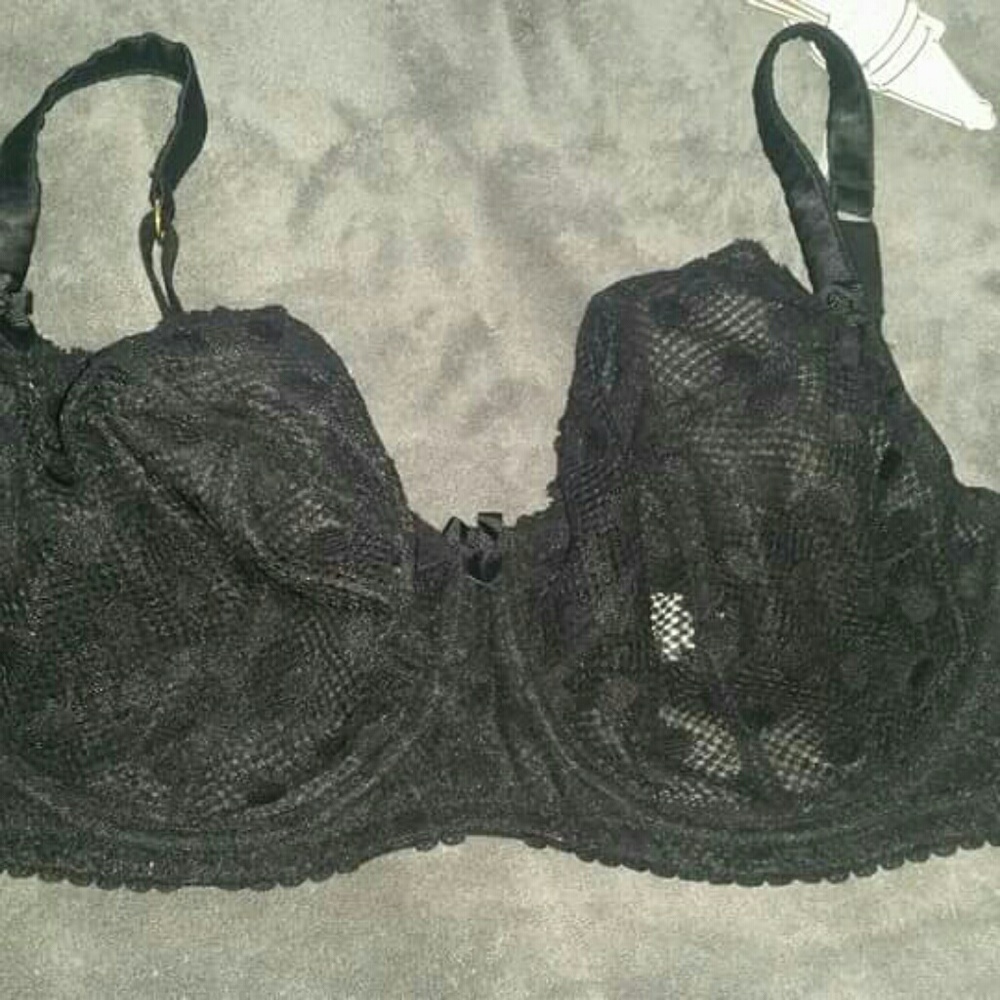 Sheer polkadot bra