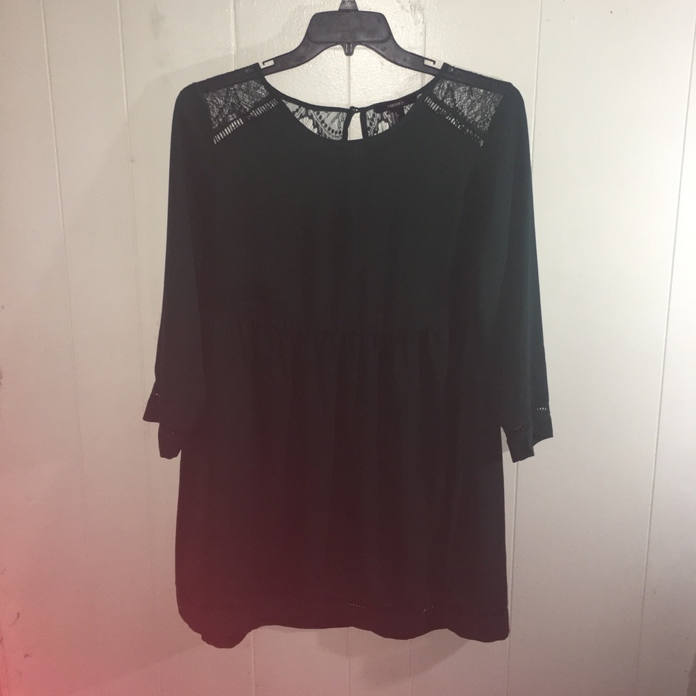 Forever 21 Hunter Green Peasant Dress