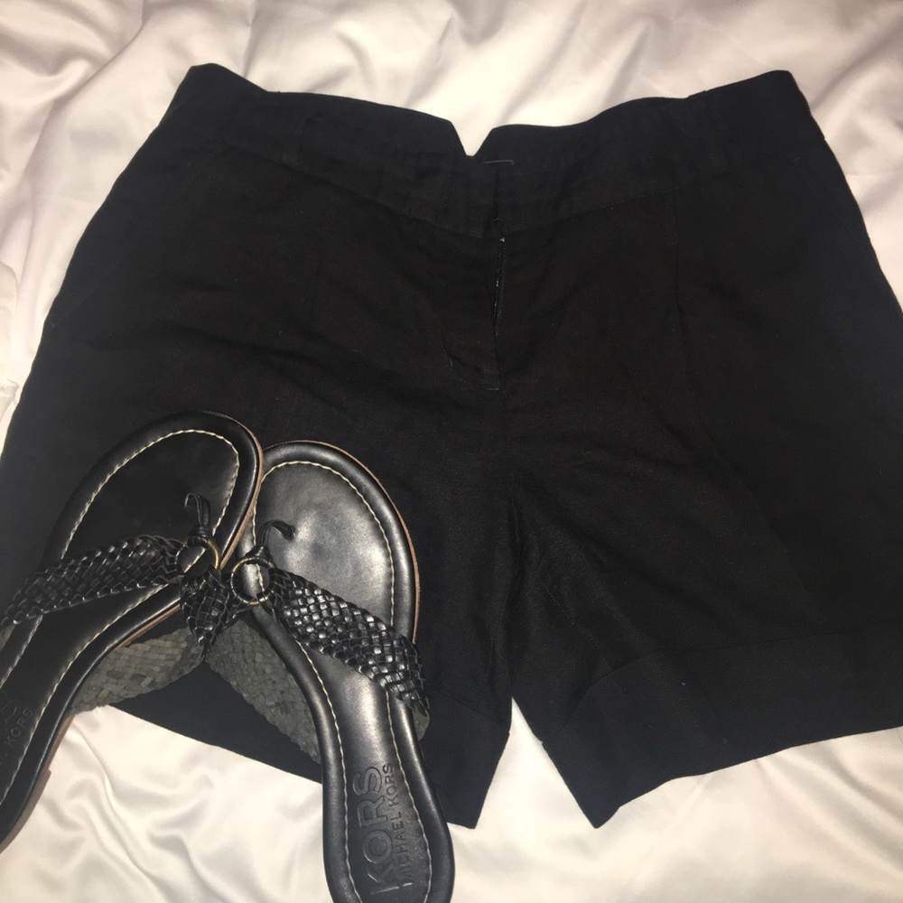 Bcbg black linen shorts