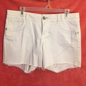 White jean shorts