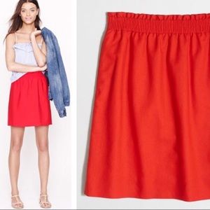 J Crew Red Crinkle City Mini Skirt