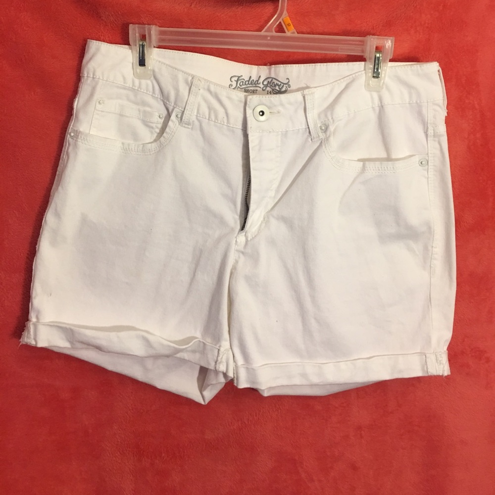 White jean shorts