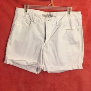 White jean shorts