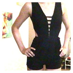 XS Cutout Sexy Black Romper