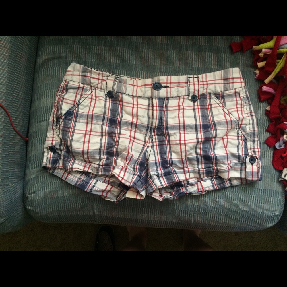 Red/Blue/White Plaid Shorts